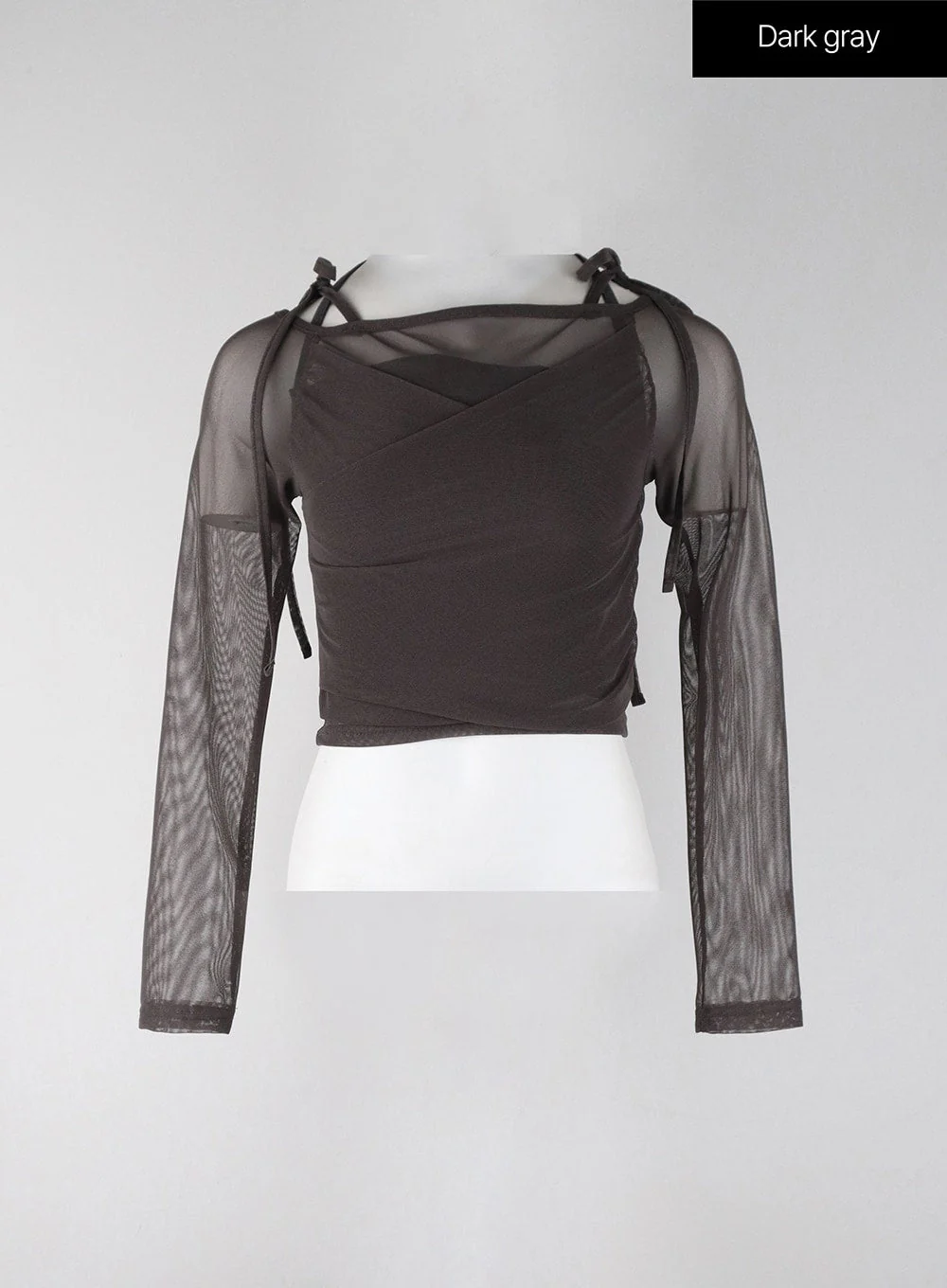 Sheer Long Sleeve Top & Halter Tank Top Set IJ402 - Image 7