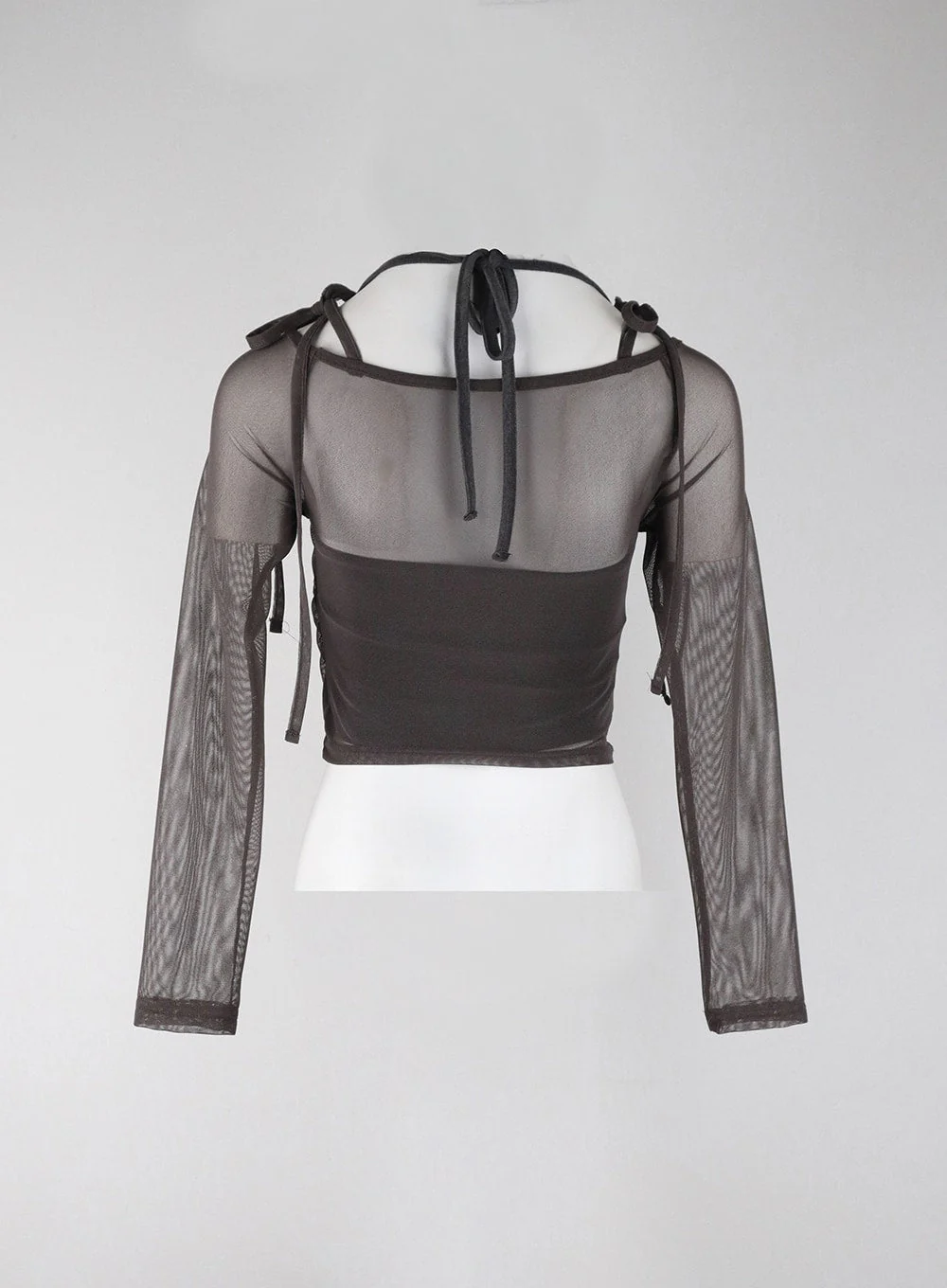Sheer Long Sleeve Top & Halter Tank Top Set IJ402 - Image 8