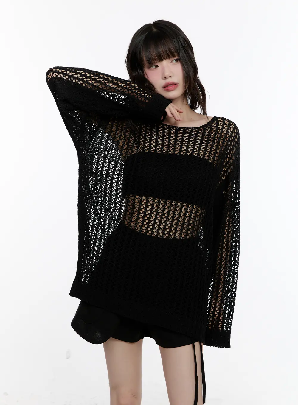 Sheer Loose-Fit Sweater CL504 - Image 4