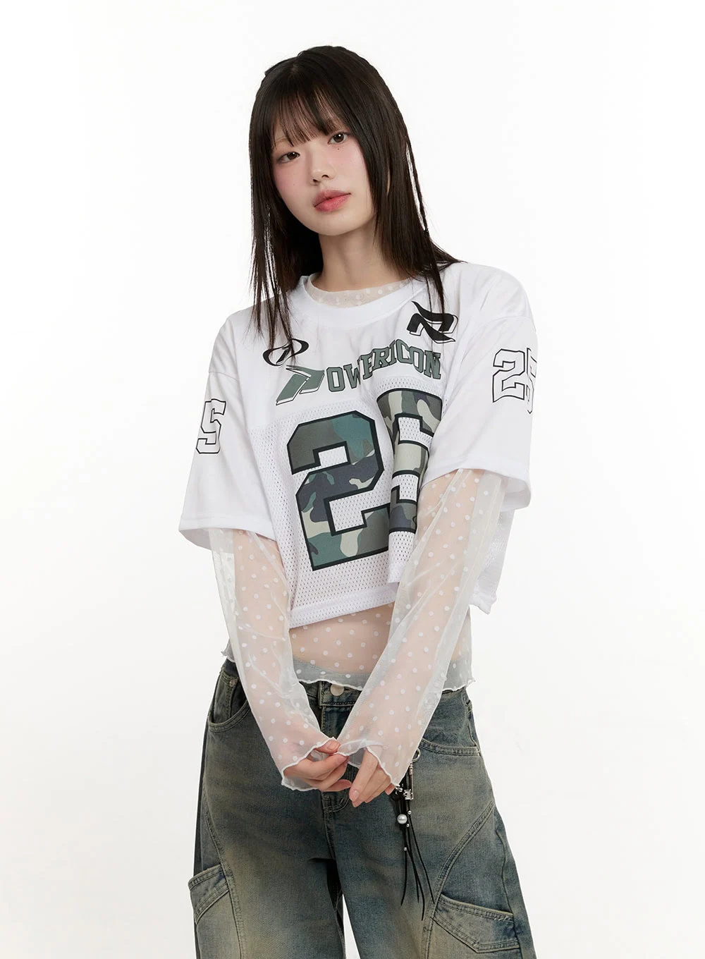 Sheer Polka-Dot Long-Sleeve Top CM513 - Image 9