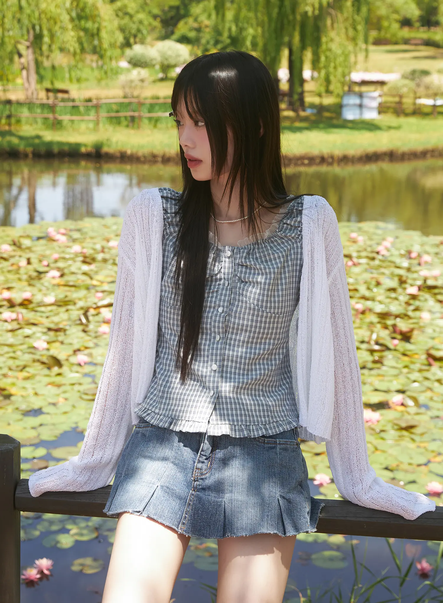 Sheer Ribbed Cardigan CU525