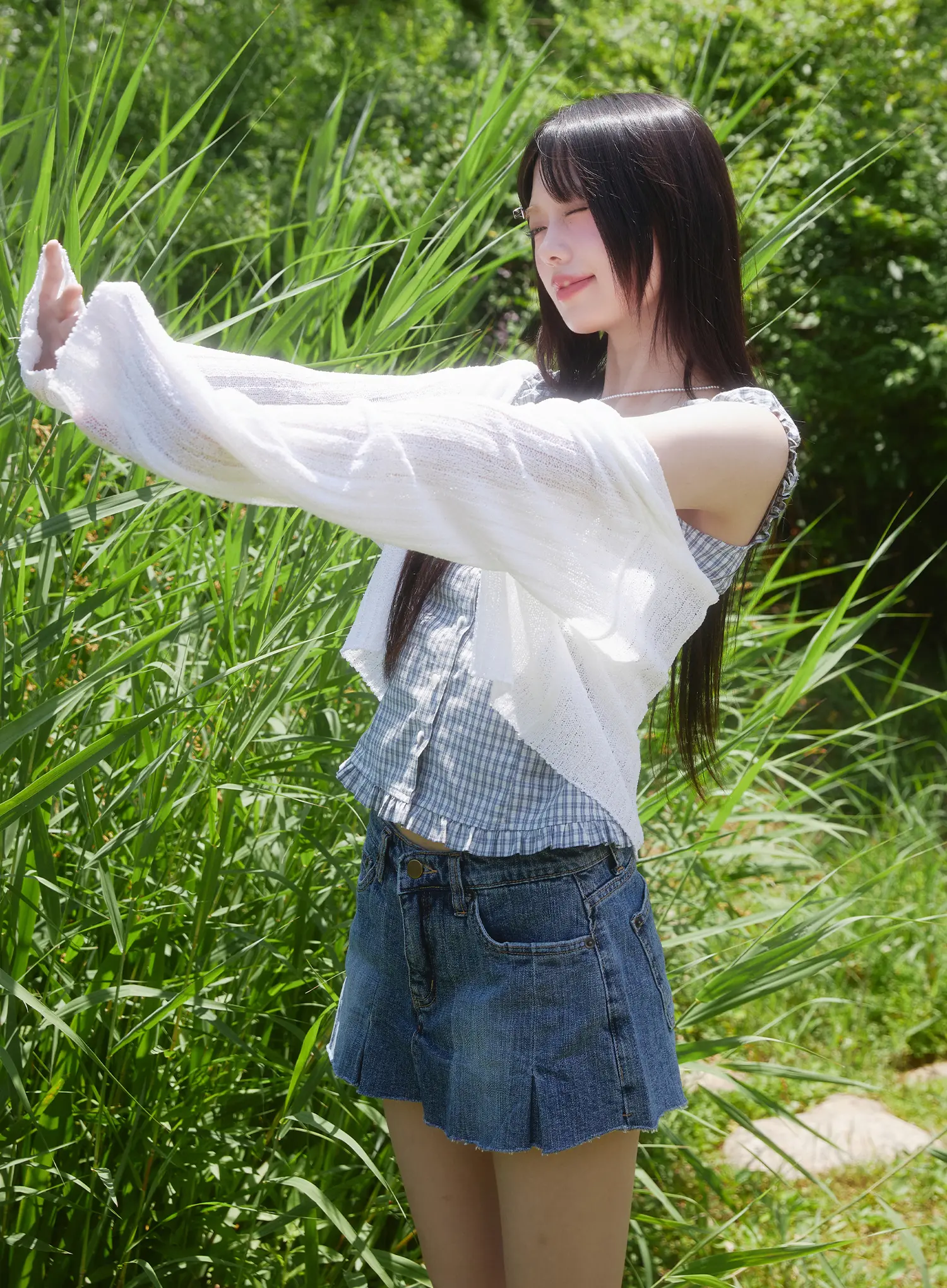 Sheer Ribbed Cardigan CU525 - Image 3