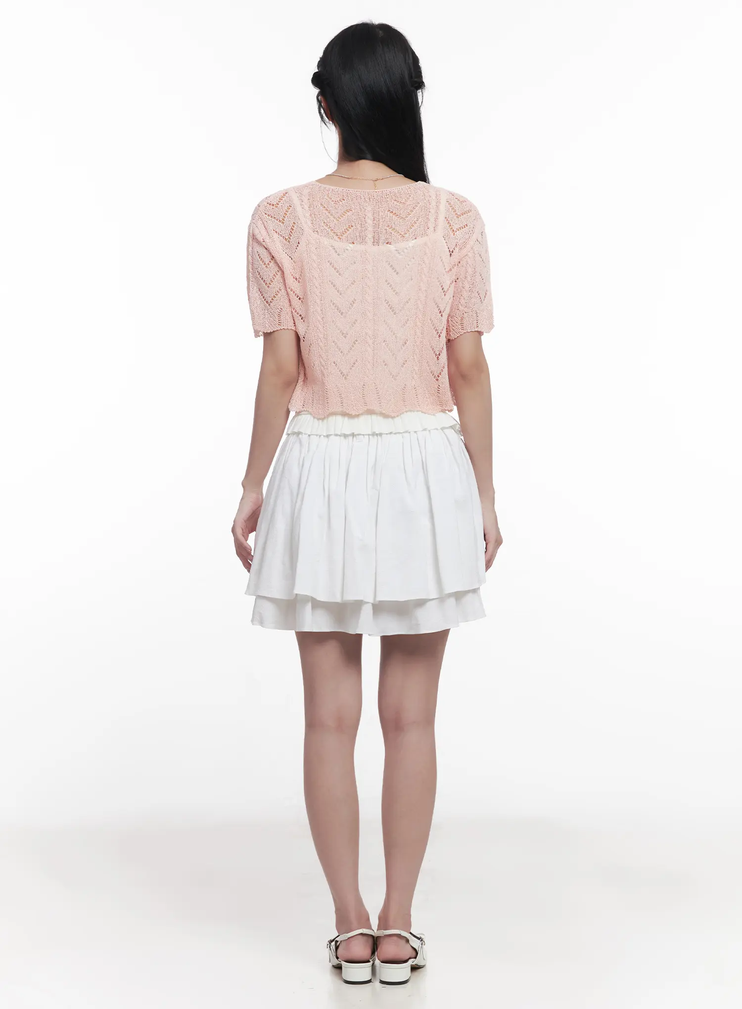 Sheer Short-Sleeve Cardigan CU523 - Image 9