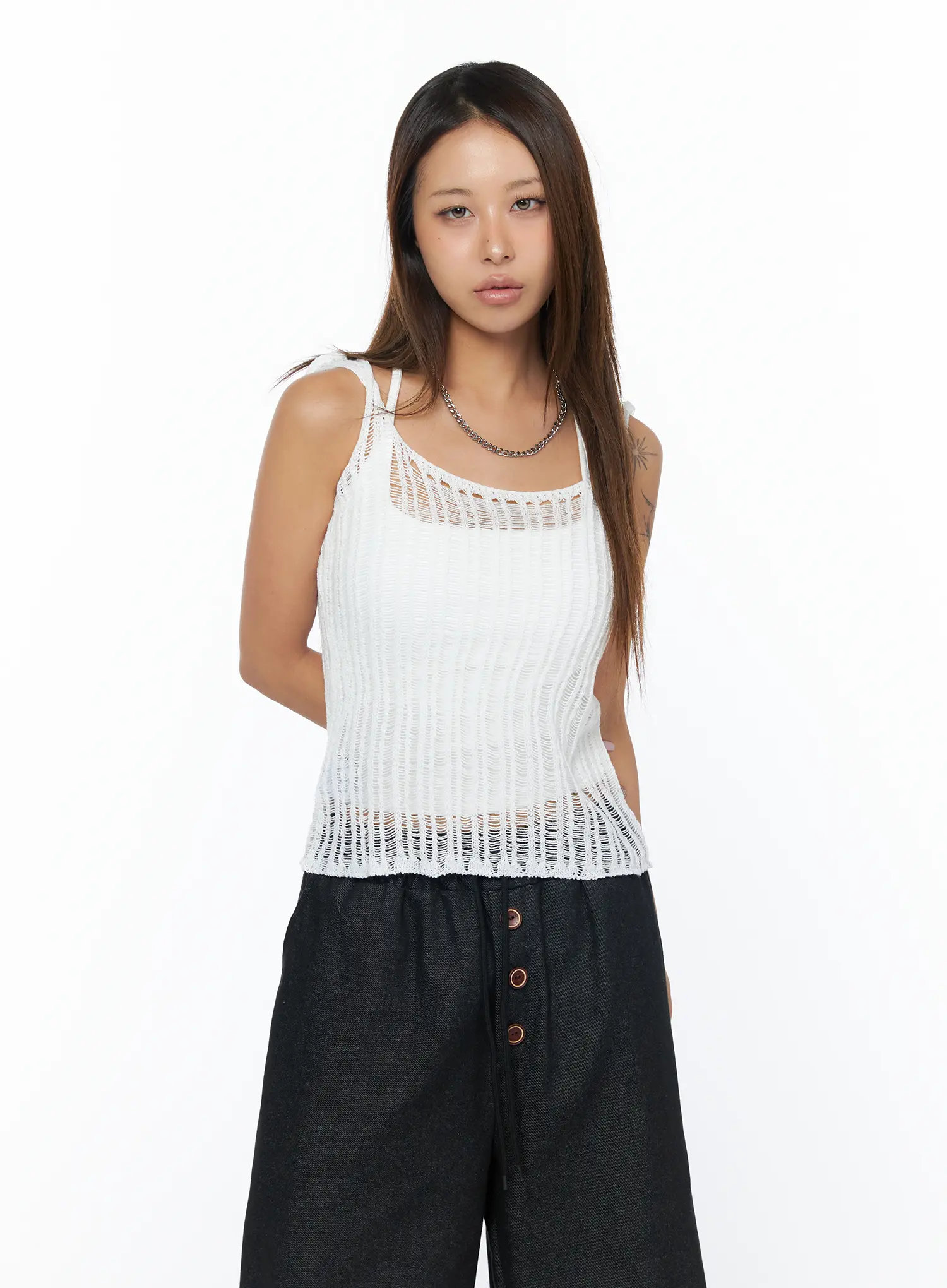 Sheer Summer Knit Sleeveless Top CA517 - Image 12