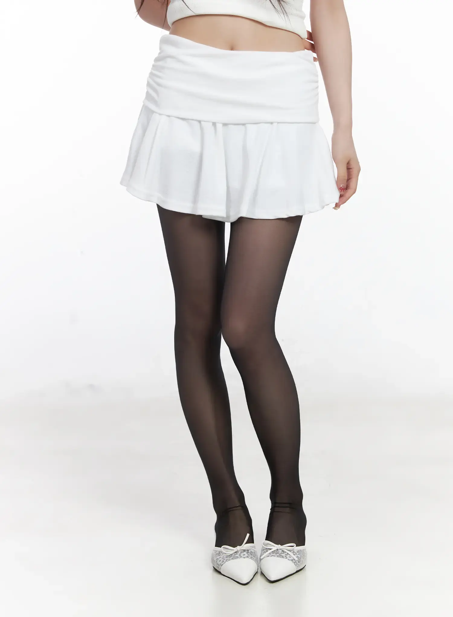 Shirred Flare Mini Skirt CJ527 - Image 2