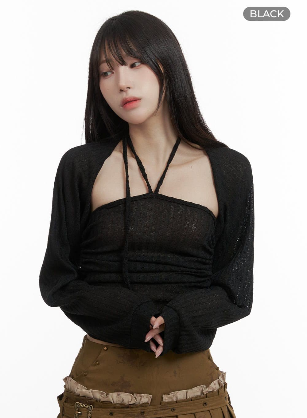 Shirred Halter and Bolero Cardigan Set CA426 - Image 13