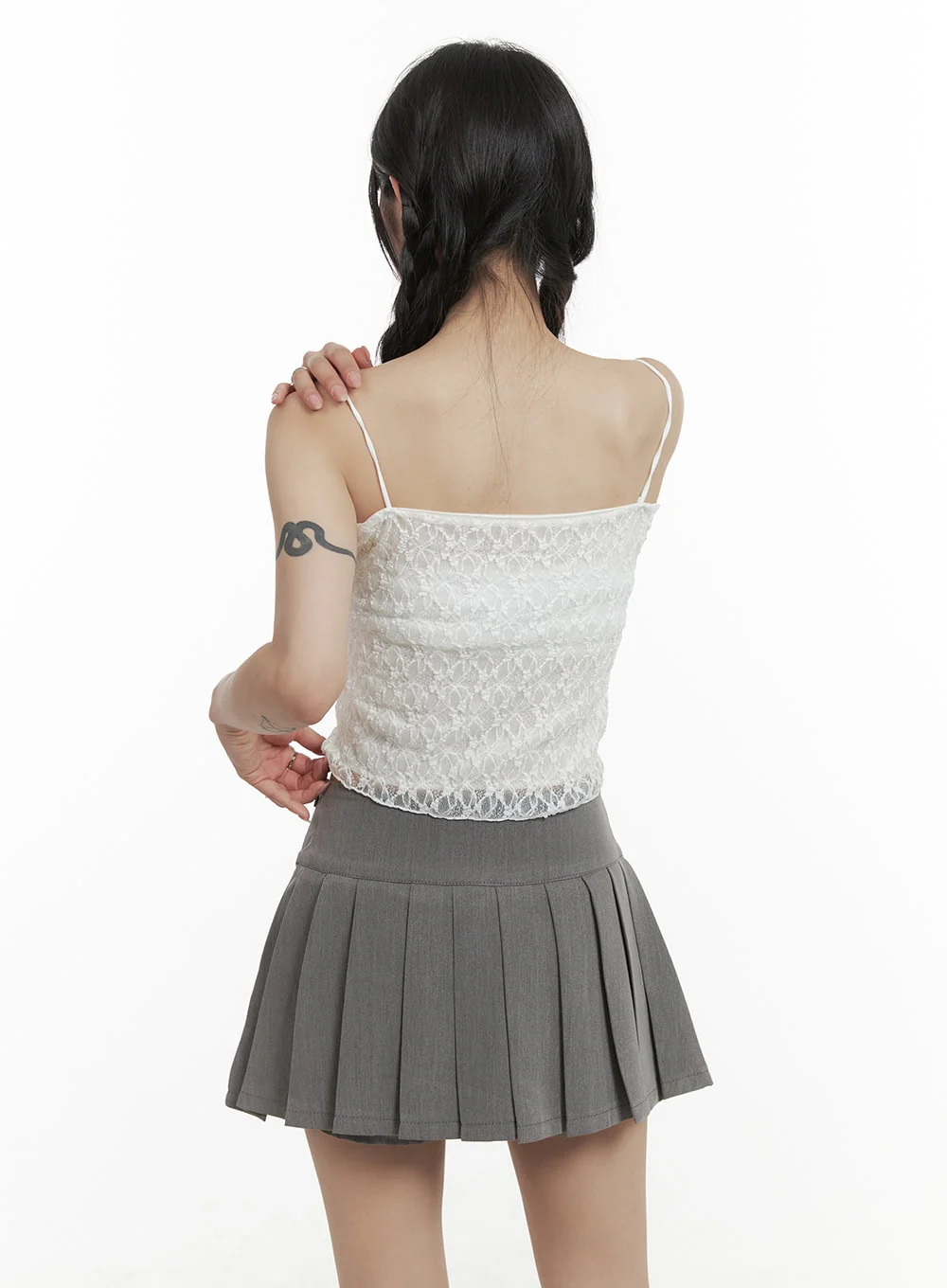Shirred Lace Crop Cami Top OA425 - Image 5
