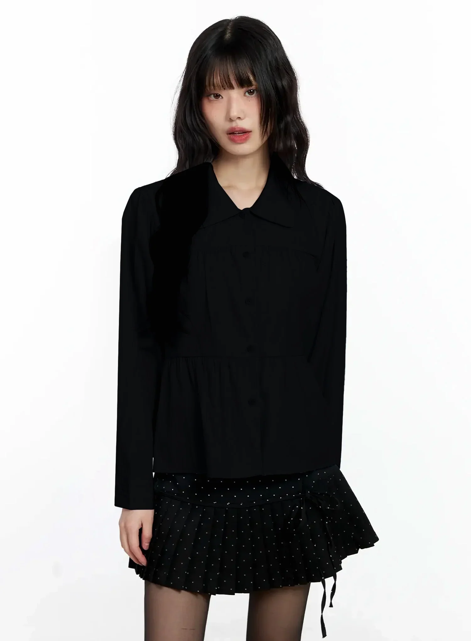 Shirred Long Shirt IF505 - Image 15