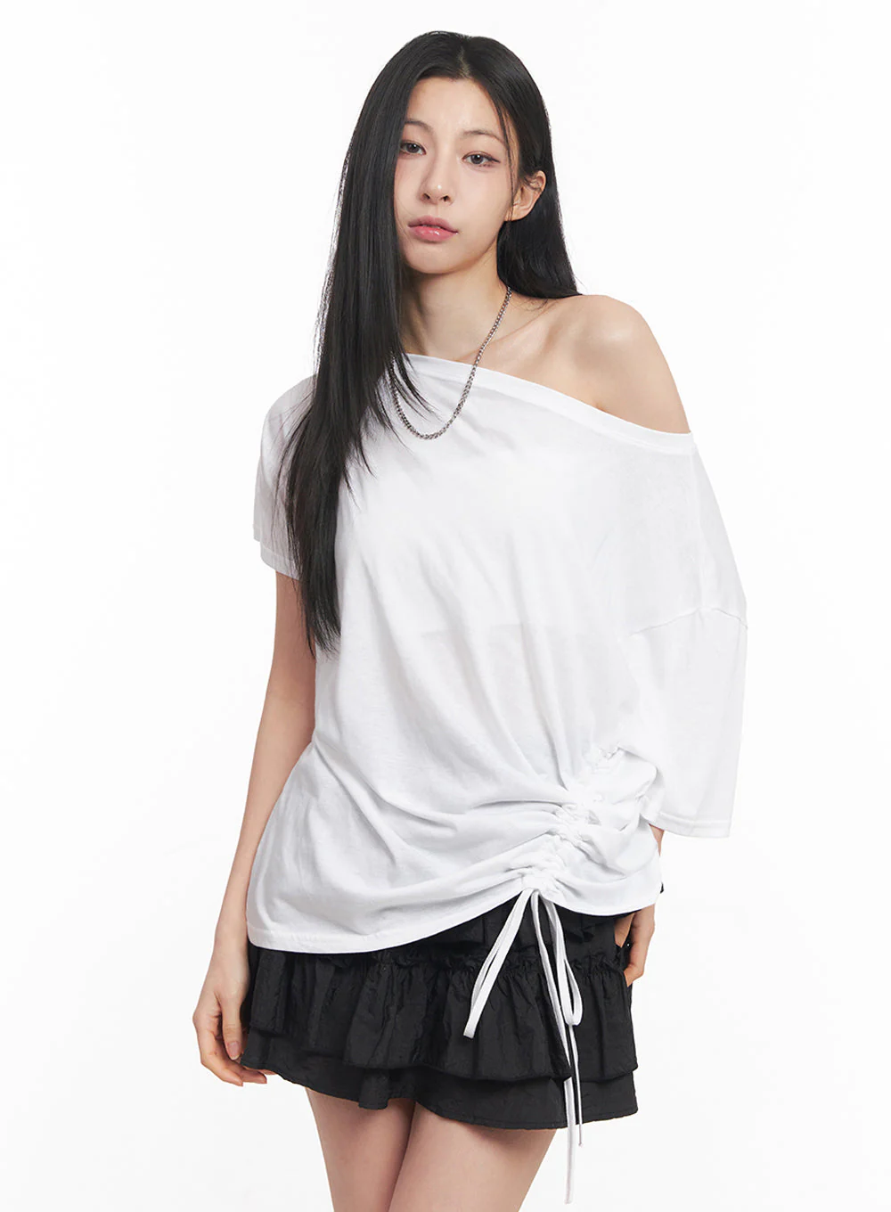 Shirred One-Shoulder Top IY516 - Image 16