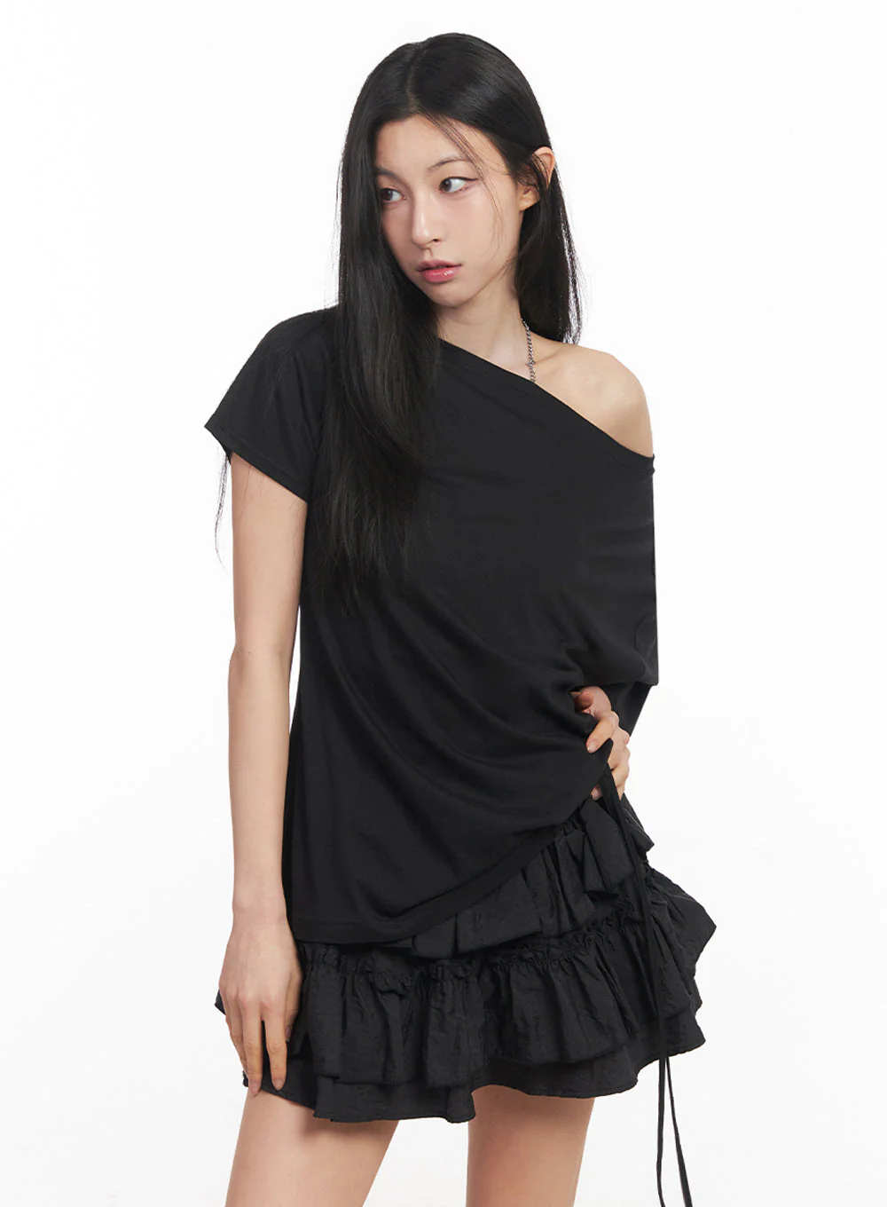 Shirred One-Shoulder Top IY516 - Image 17