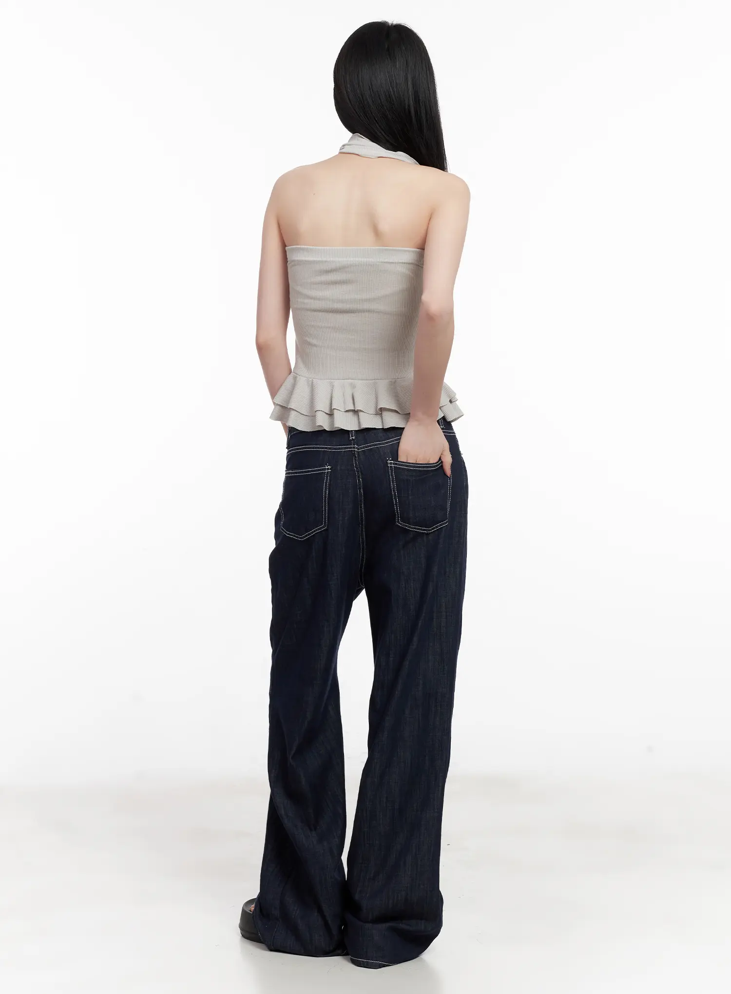 Shirred Ruffle Tube Top and Scarf Set CL501 - Image 7
