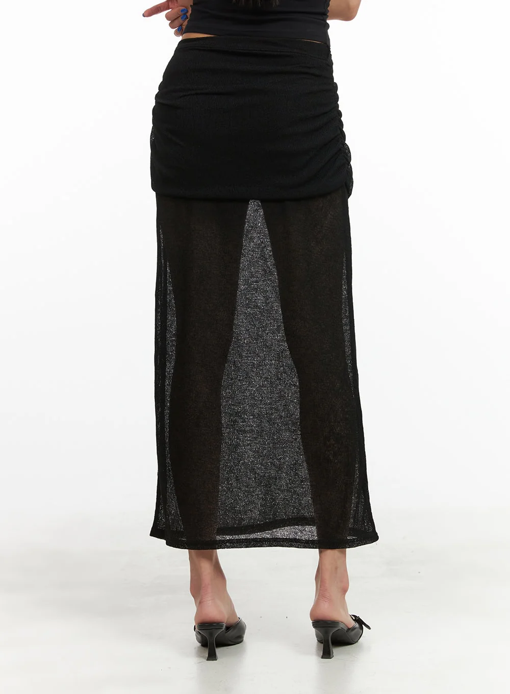 Shirred Sheer Maxi Skirt CY424 - Image 6