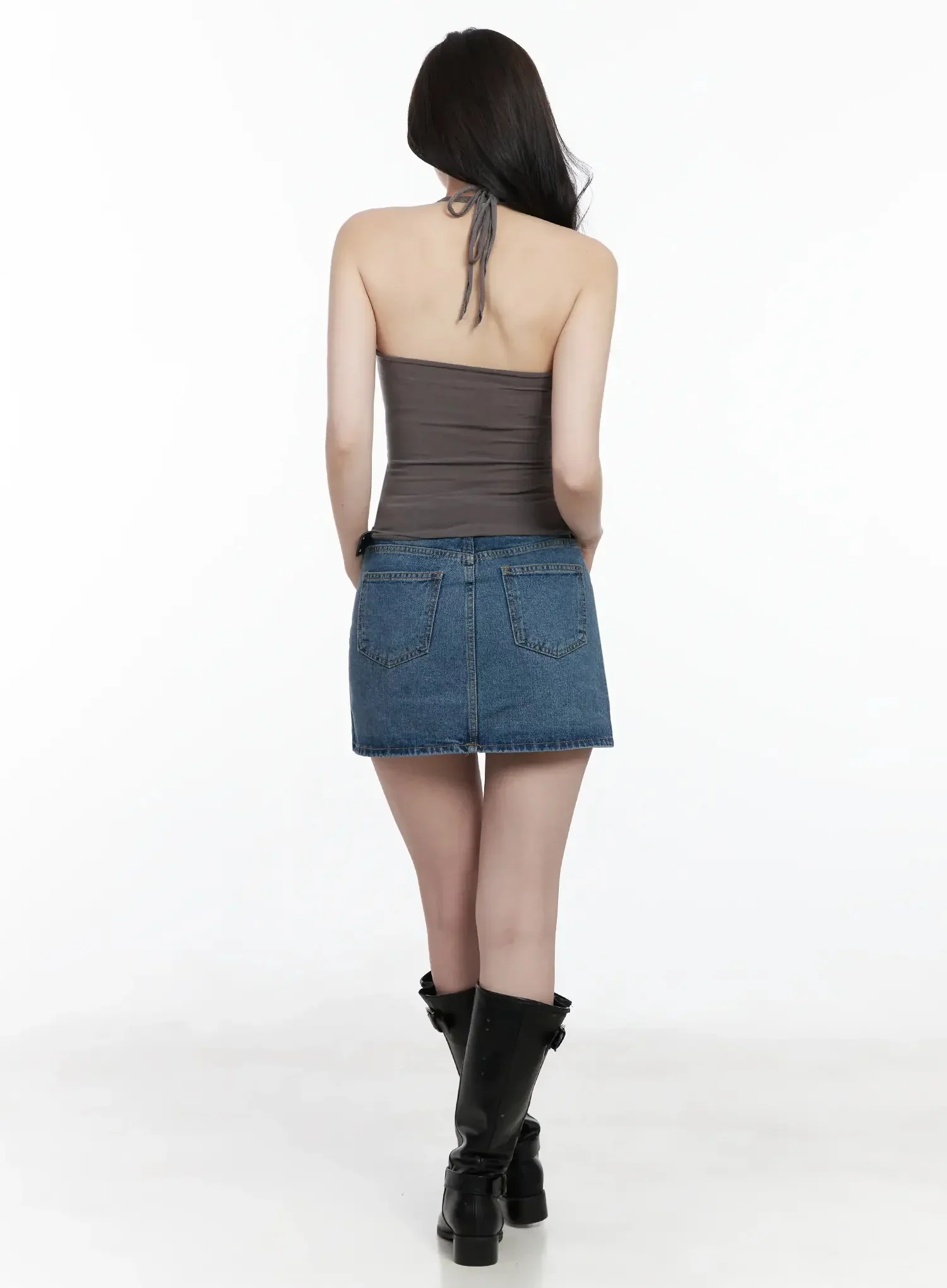Shirred Sleeveless Halter Neck Tank Top IJ528 - Image 10