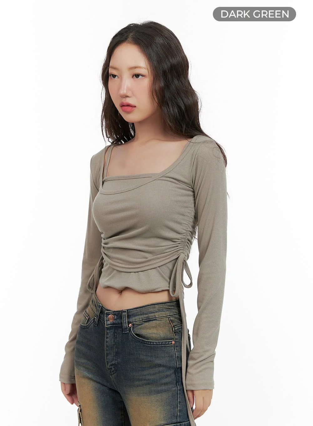Shirred Square Neck Layered Top CG422 - Image 10