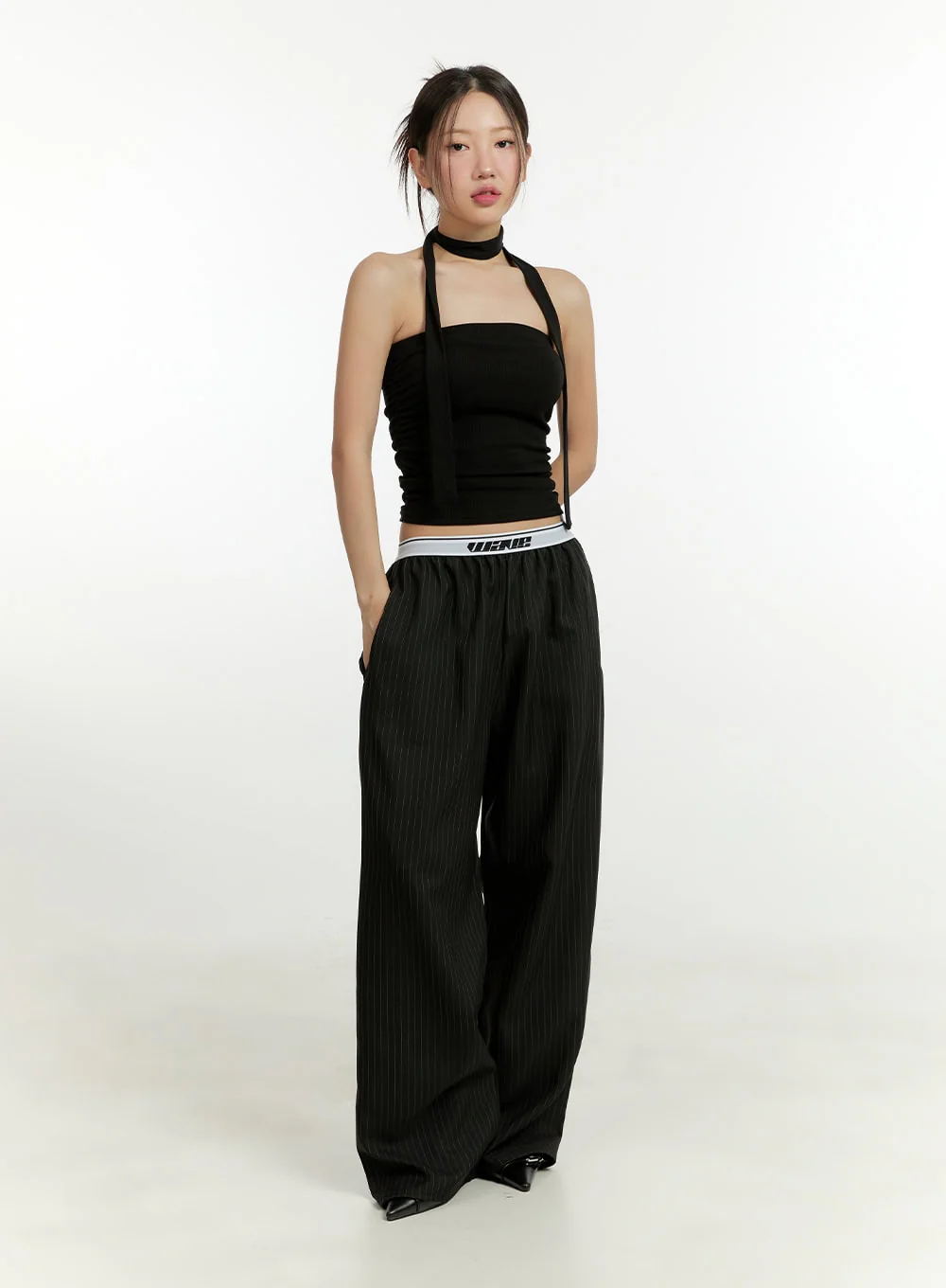 Shirred Tube Top with Thin Scarf Set CU426 - Image 2