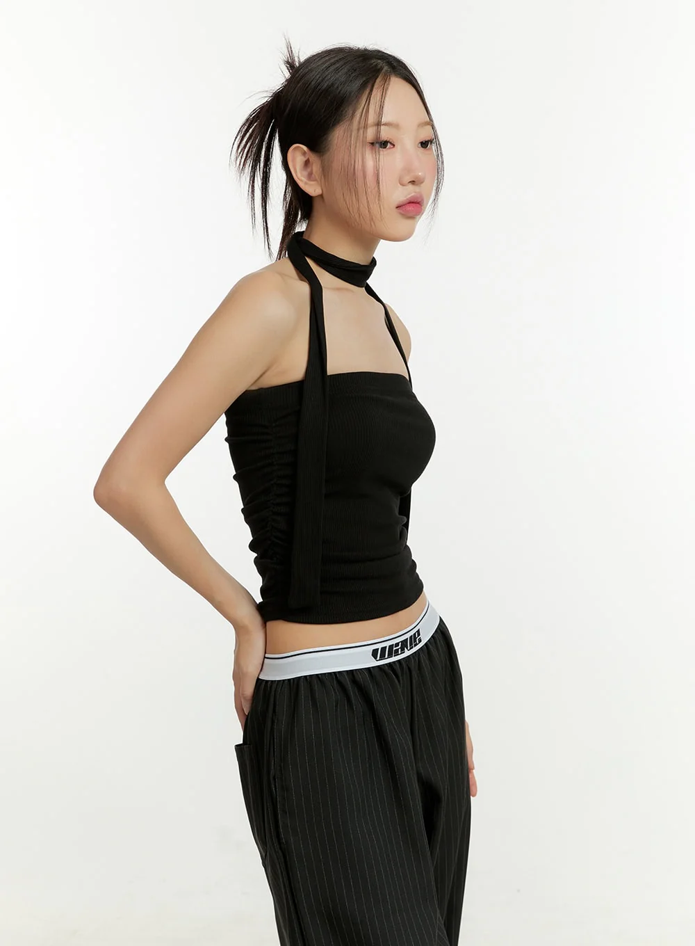 Shirred Tube Top with Thin Scarf Set CU426 - Image 4