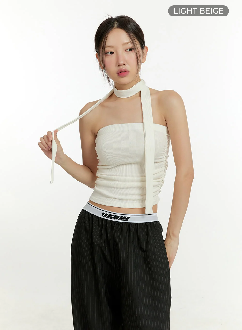 Shirred Tube Top with Thin Scarf Set CU426 - Image 9