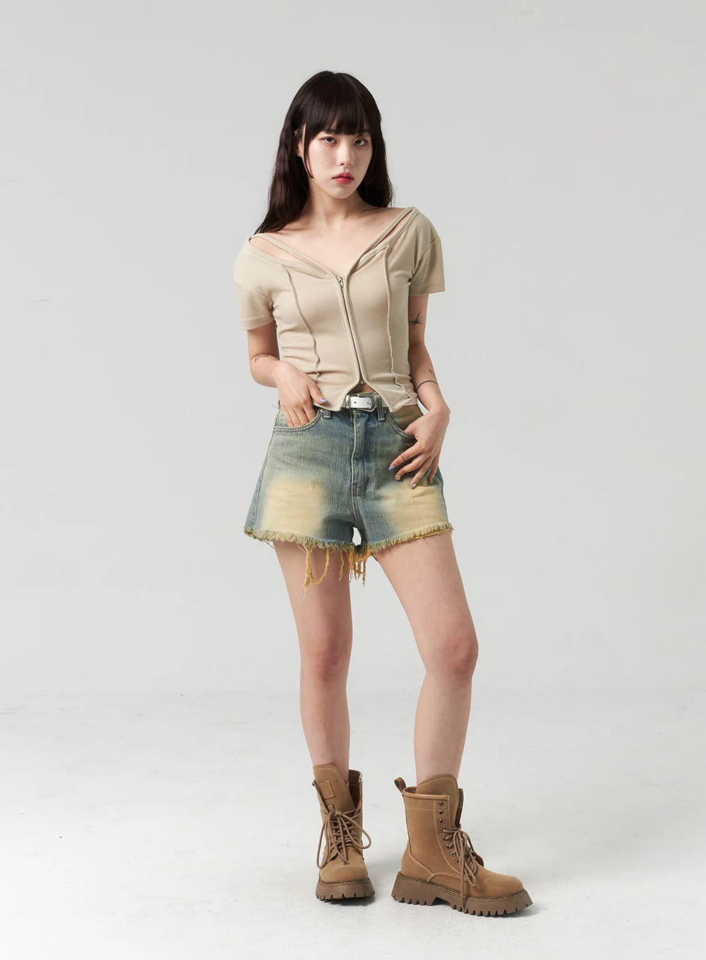 Short Sleeve Zip-Up CL314 - Image 10