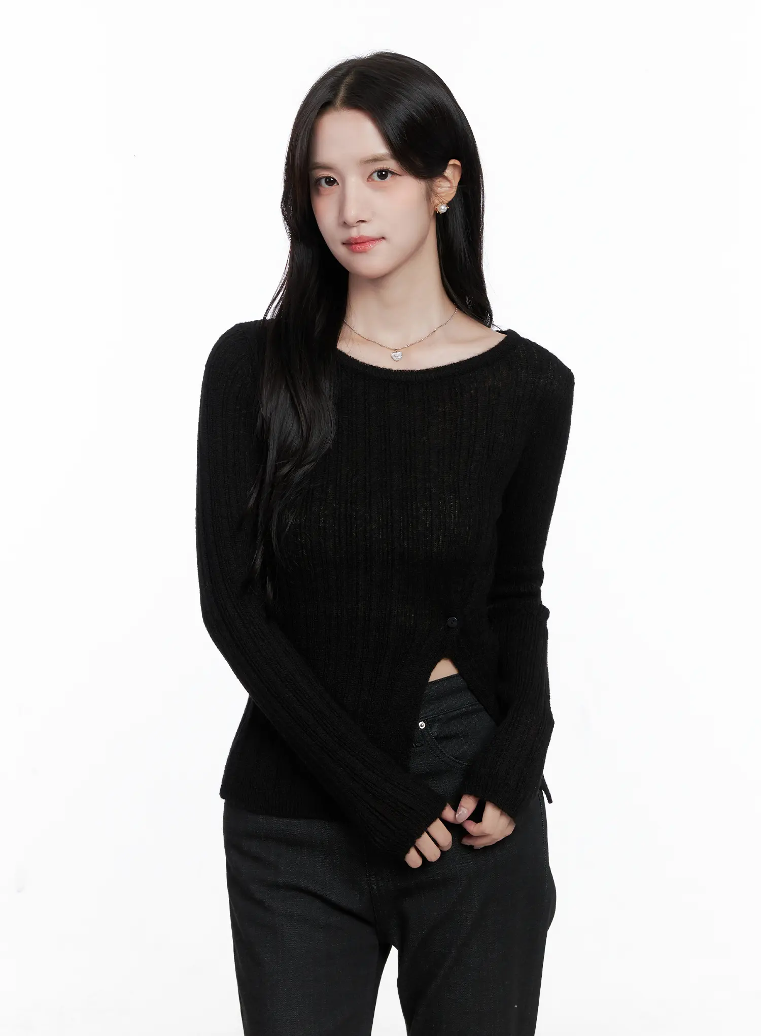 Side Cut Slim Long Sleeve top CS523 - Image 8