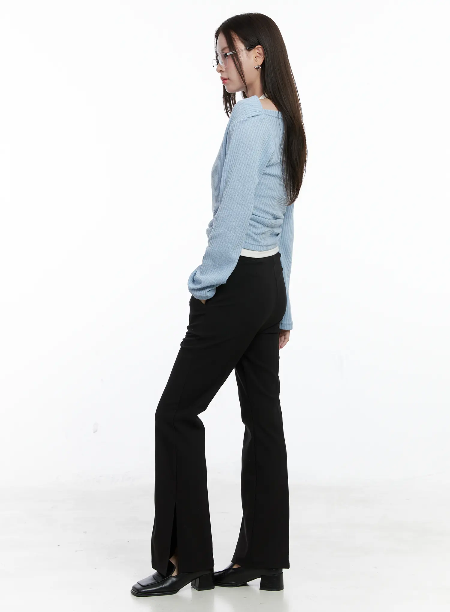 Side Slit Bootcut Trousers CO503 - Image 3