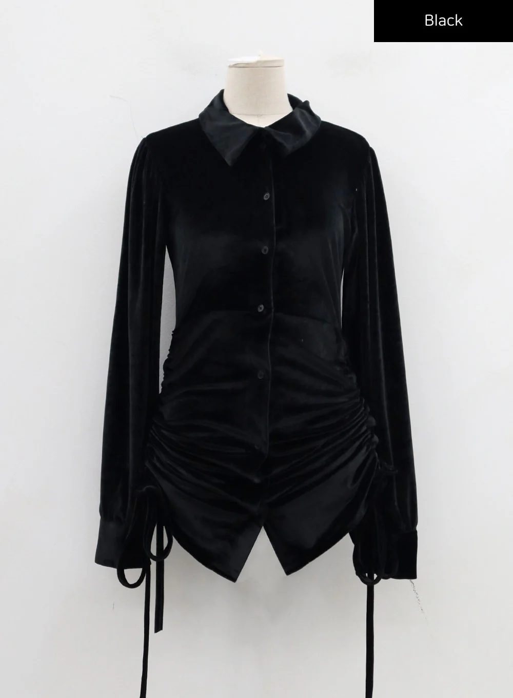 Side Tie Ruching Velvet Long Sleeve Mini Dress CD23 - Image 17