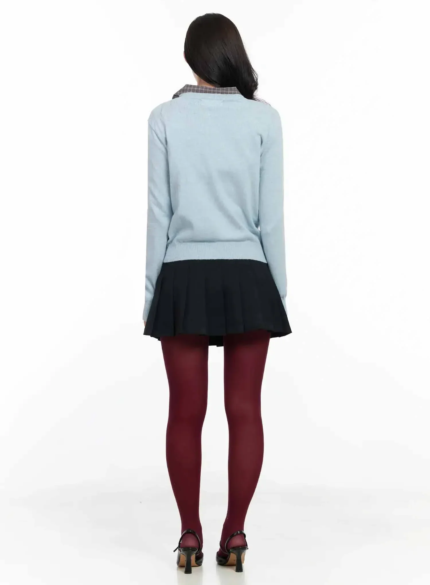 Simple Cashmere V-Neck Knit IJ528 - Image 10