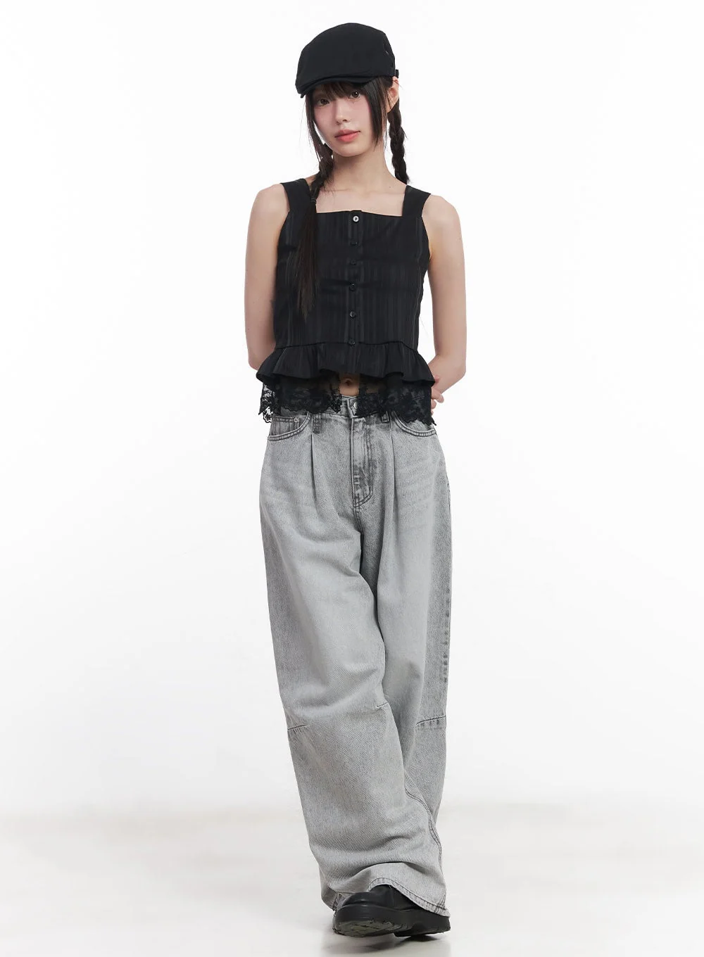 Sleeveless Lace Cropped Blouse CU506 - Image 3