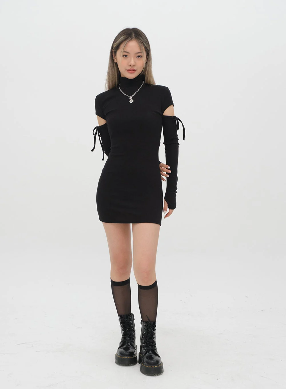 Slim Cut-Out Mini Dress C2001 - Image 3