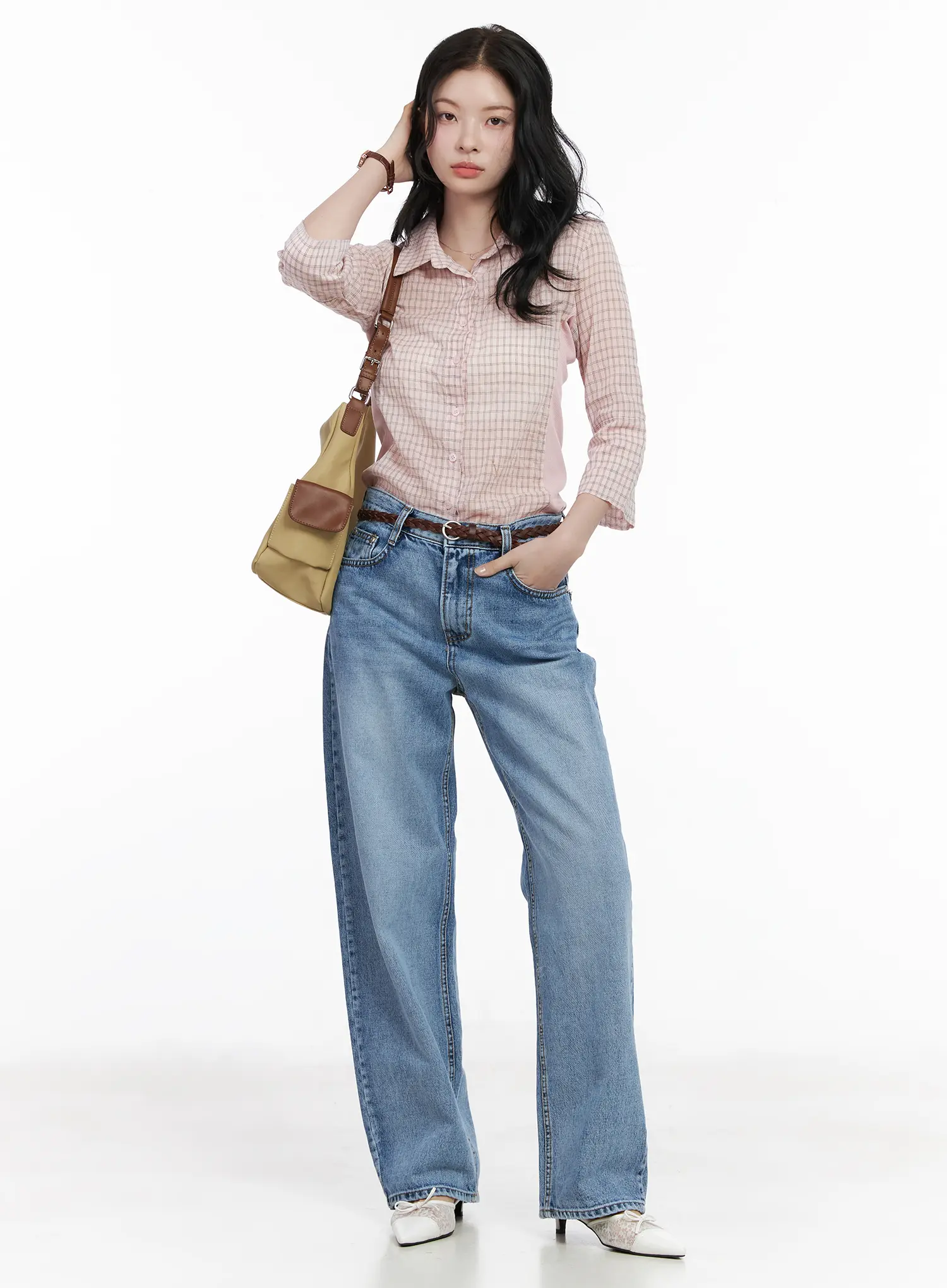 Slim Fit Checkered 3/4 Sleeve Shirt CA510 - Image 2