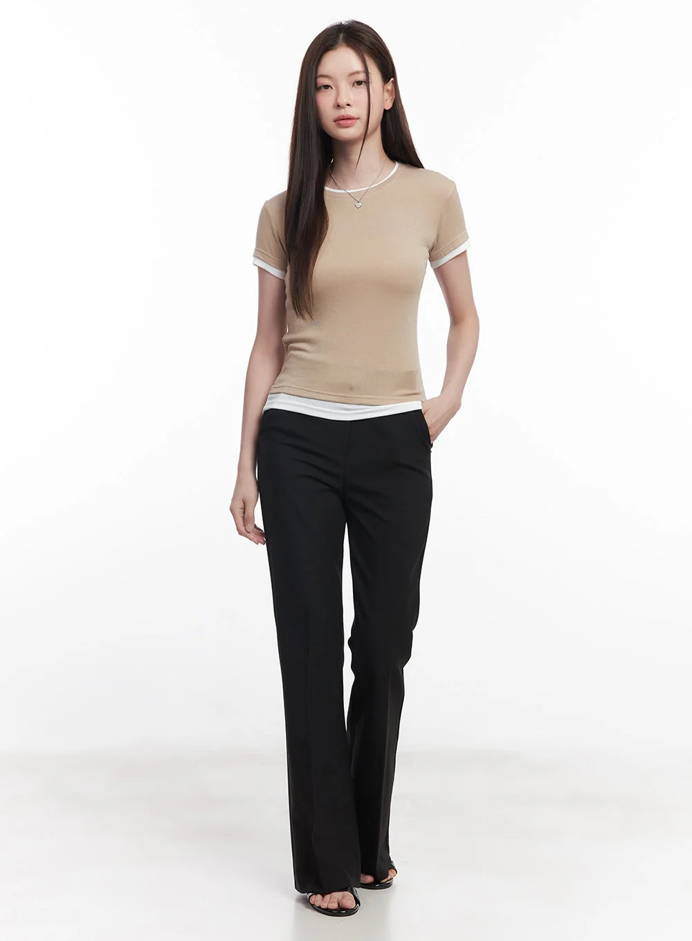 Slim-Fit Flared Trousers CY519 - Image 3
