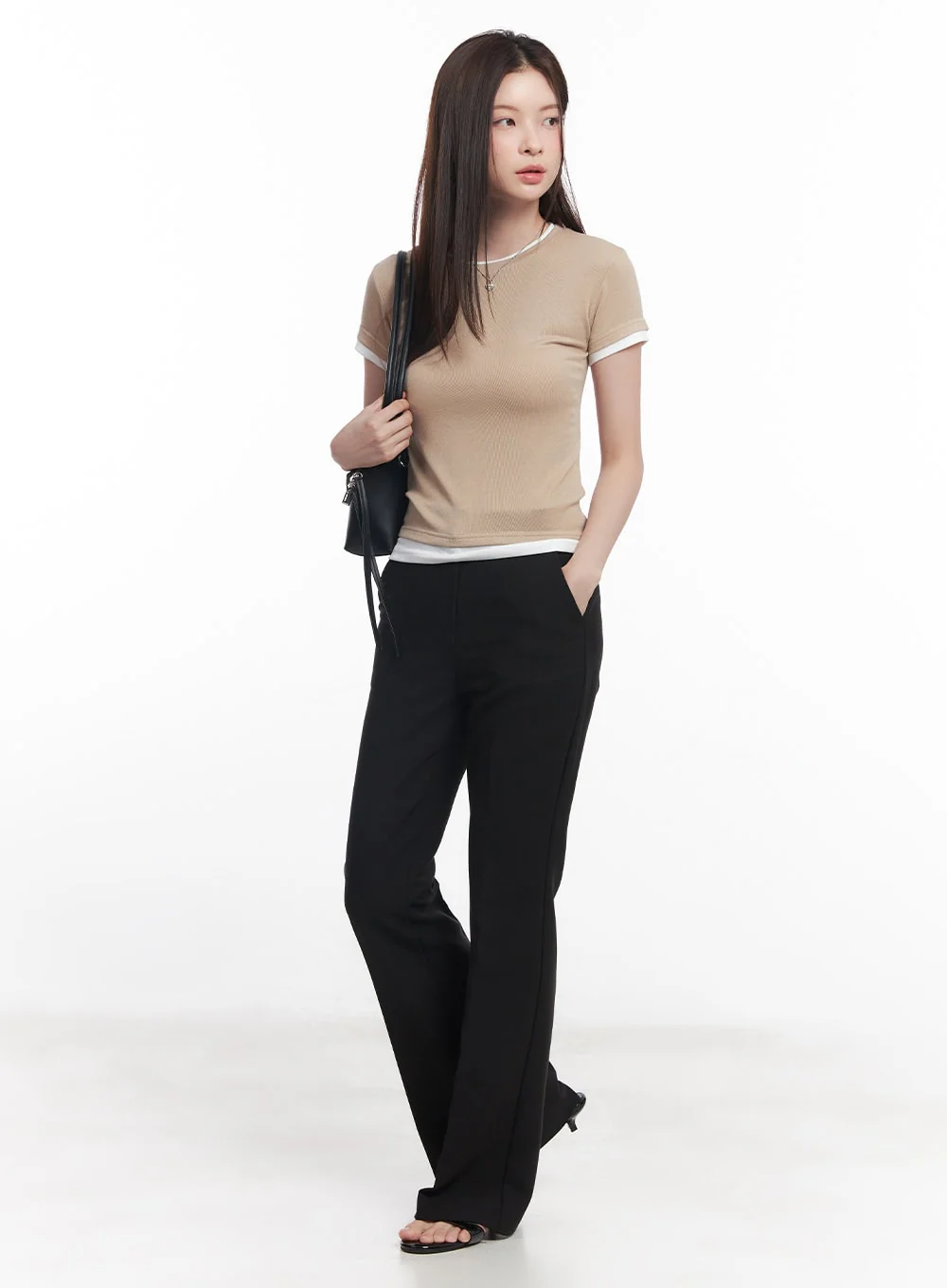 Slim-Fit Flared Trousers CY519 - Image 8