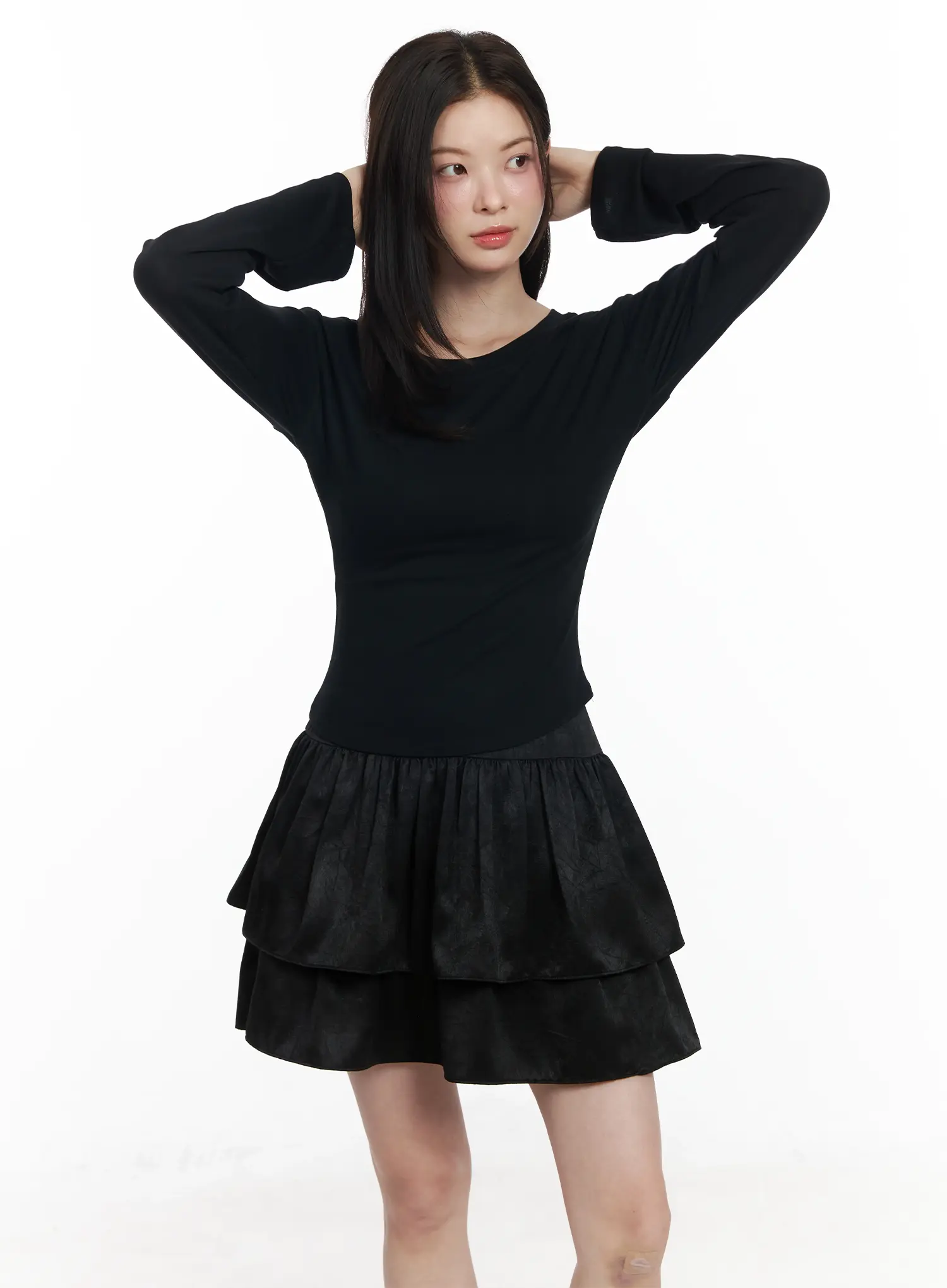 Slim Round Neck Long Sleeve Top IF520 - Image 12