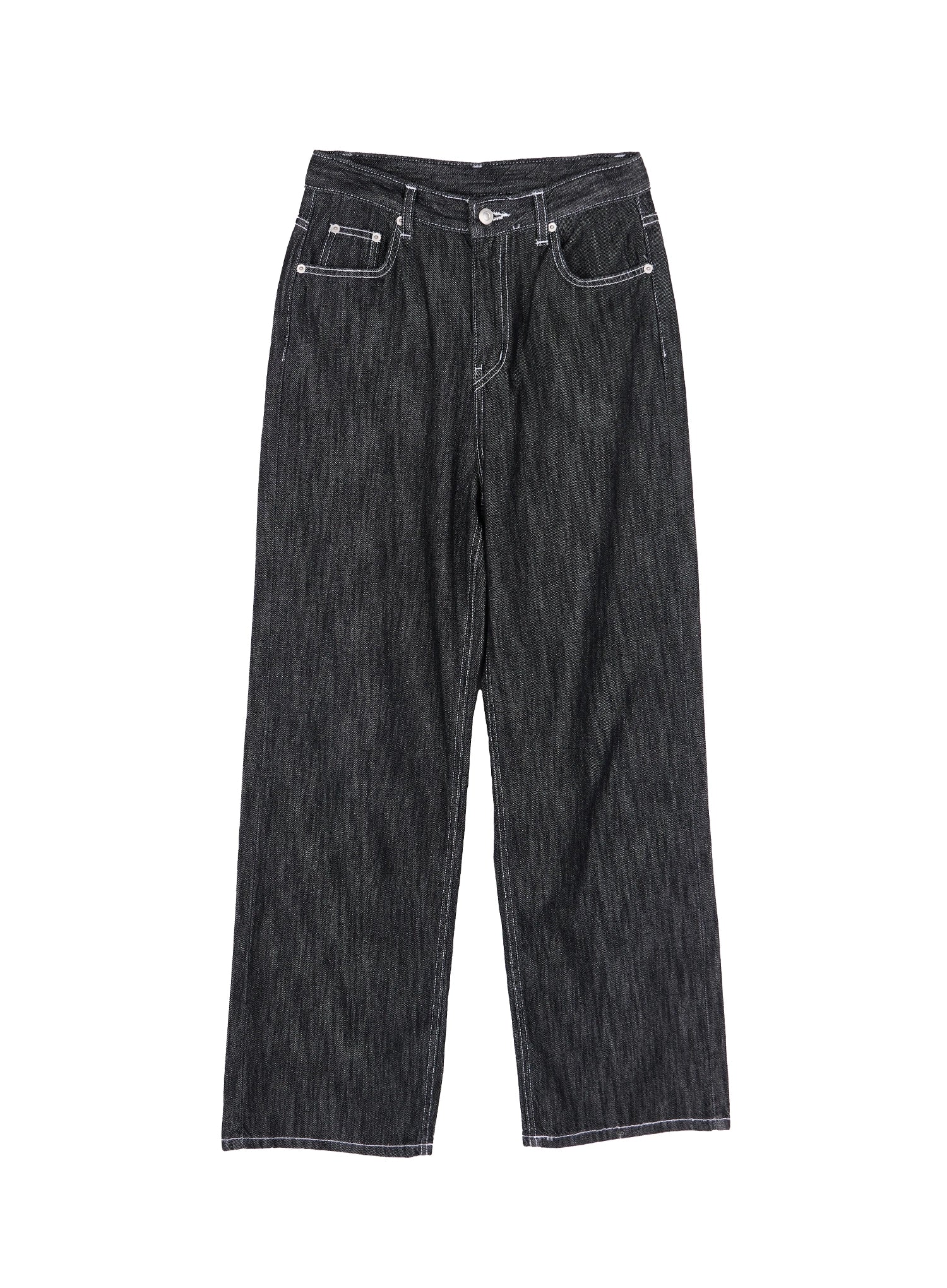 Sloane High-Rise Stitched Baggy Jeans IY507 - Image 11
