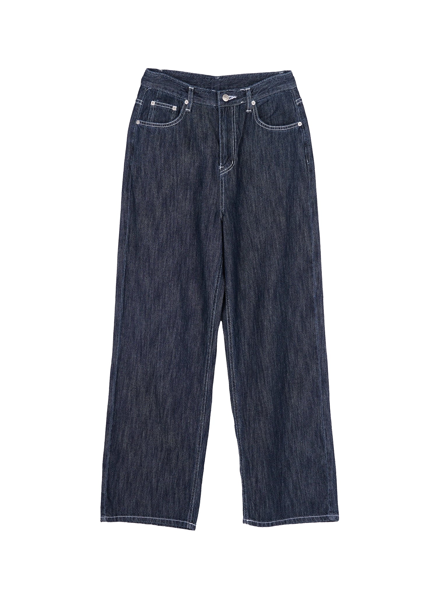 Sloane High-Rise Stitched Baggy Jeans IY507 - Image 12