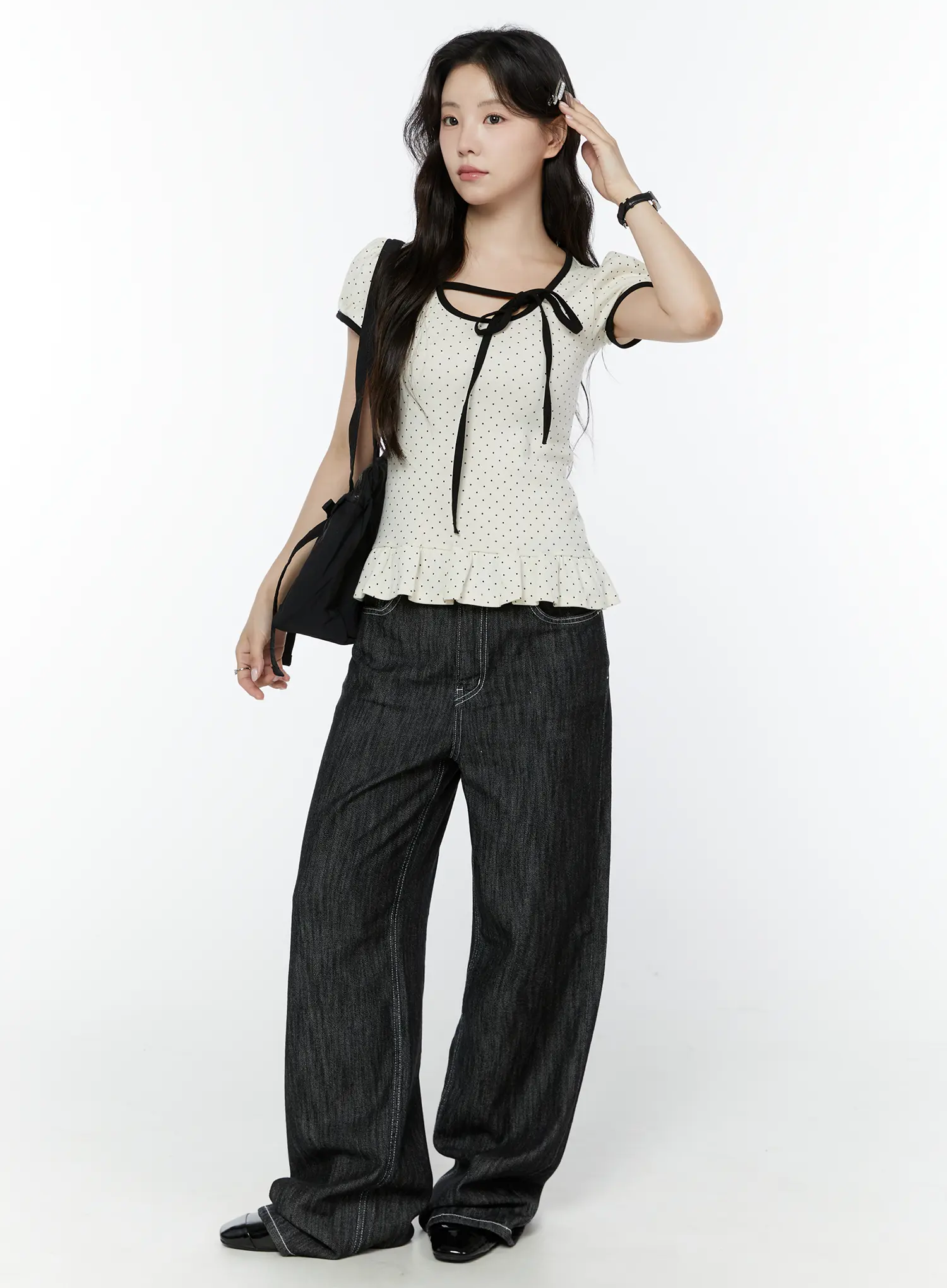 Sloane High-Rise Stitched Baggy Jeans IY507 - Image 2