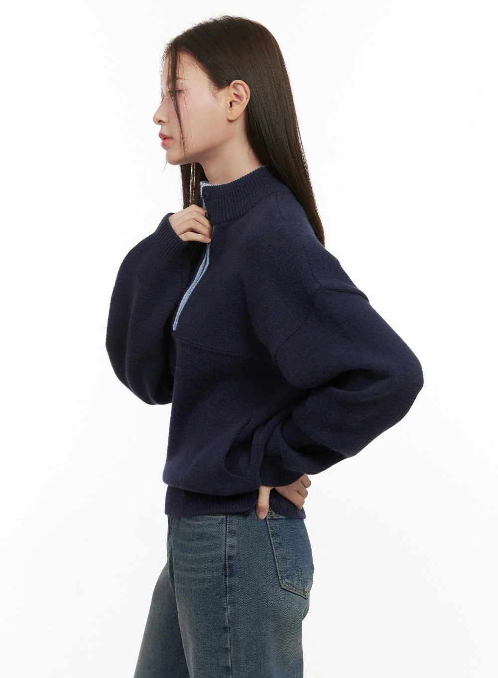 Soft Half Button Sweater OD412 - Image 6