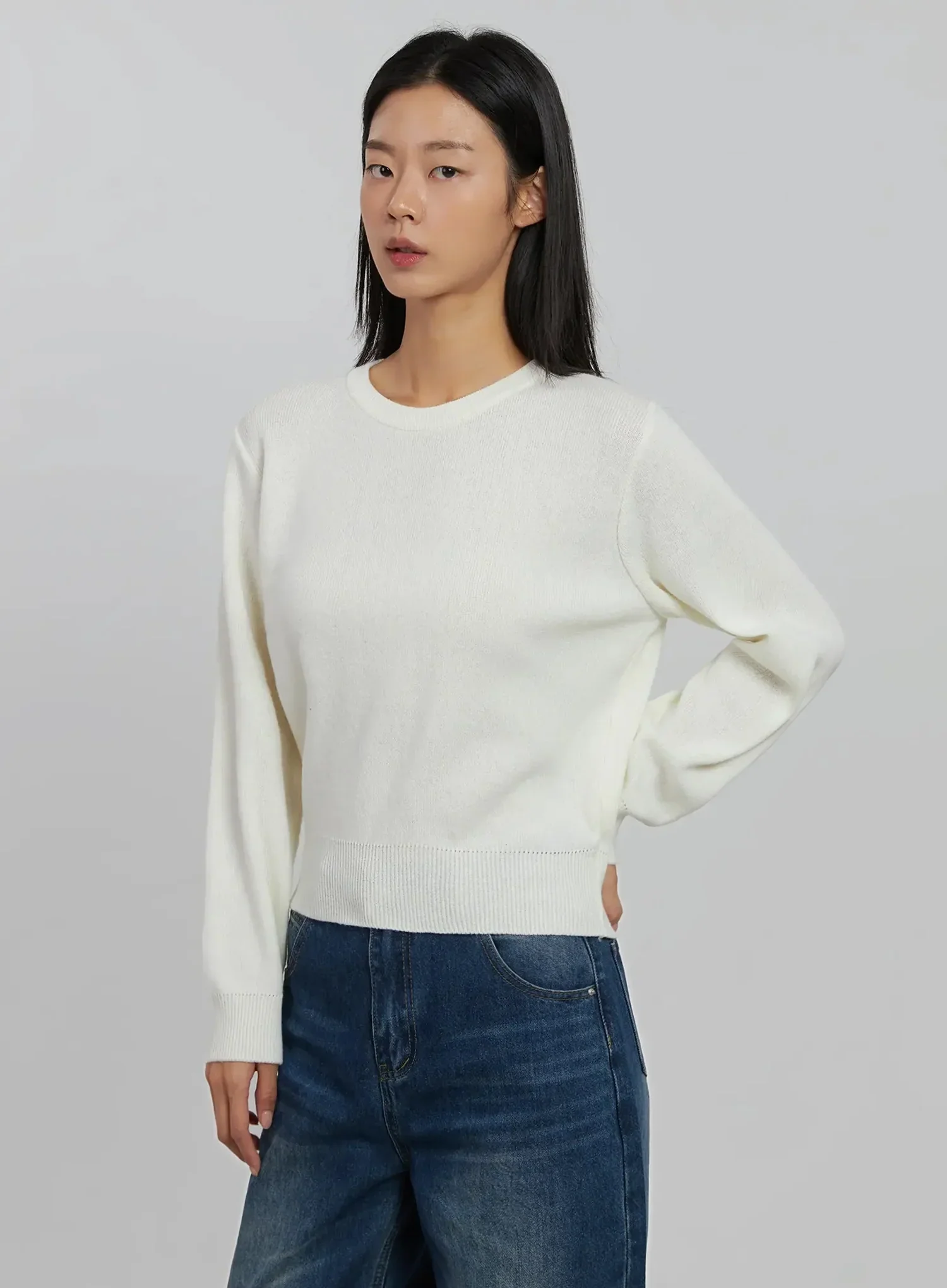 Soft Round Neck Knit Top IJ508 - Image 10
