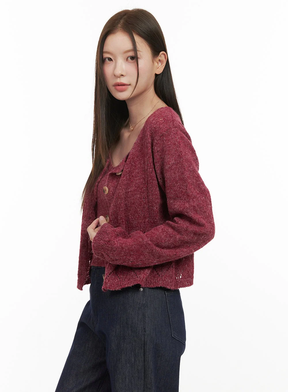 Soft Touch Buttoned Cardigan & Cami Set OD412 - Image 7
