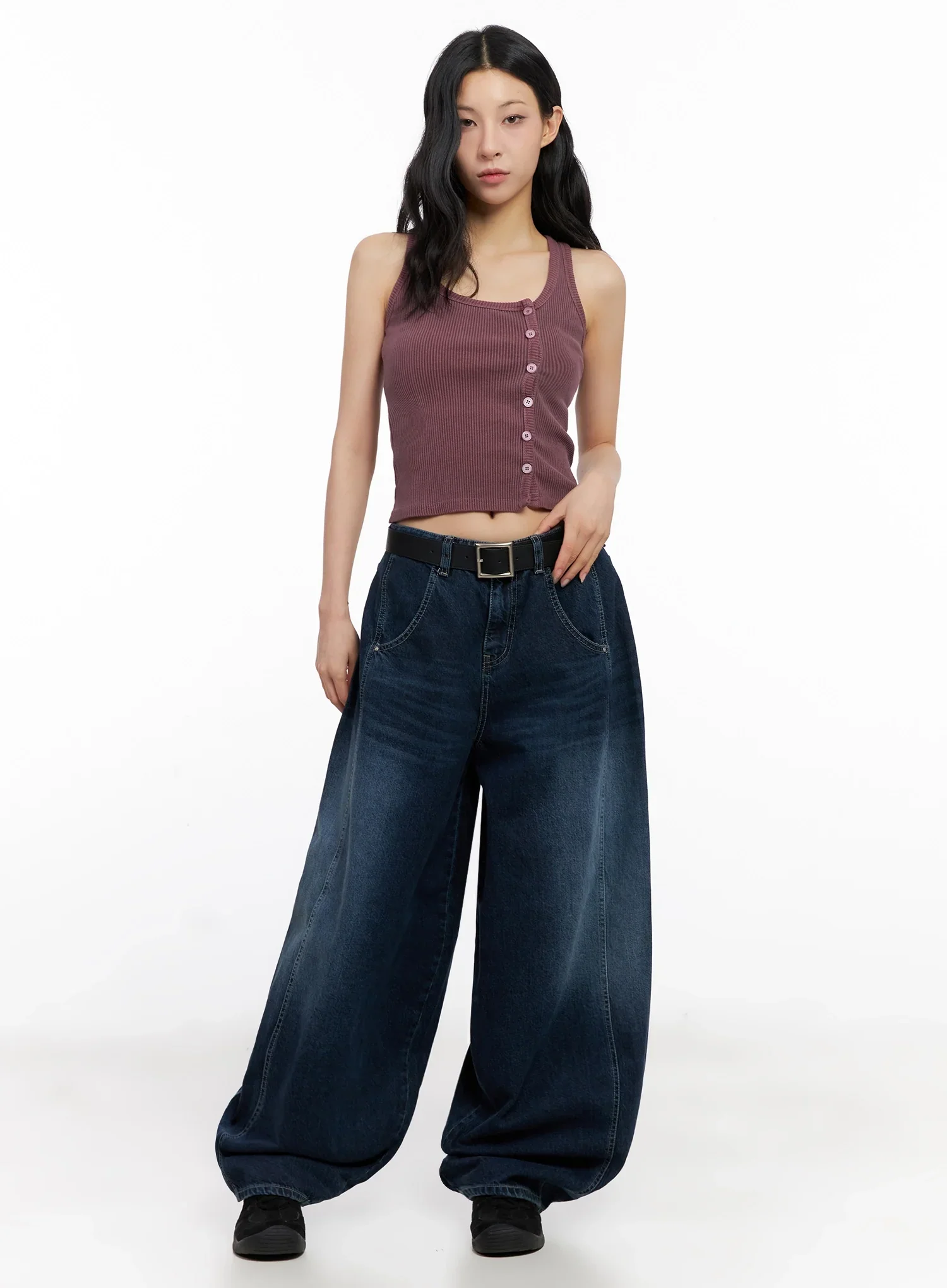Sohee Angel Wing Print Wide-Leg Jeans IG508 - Image 10