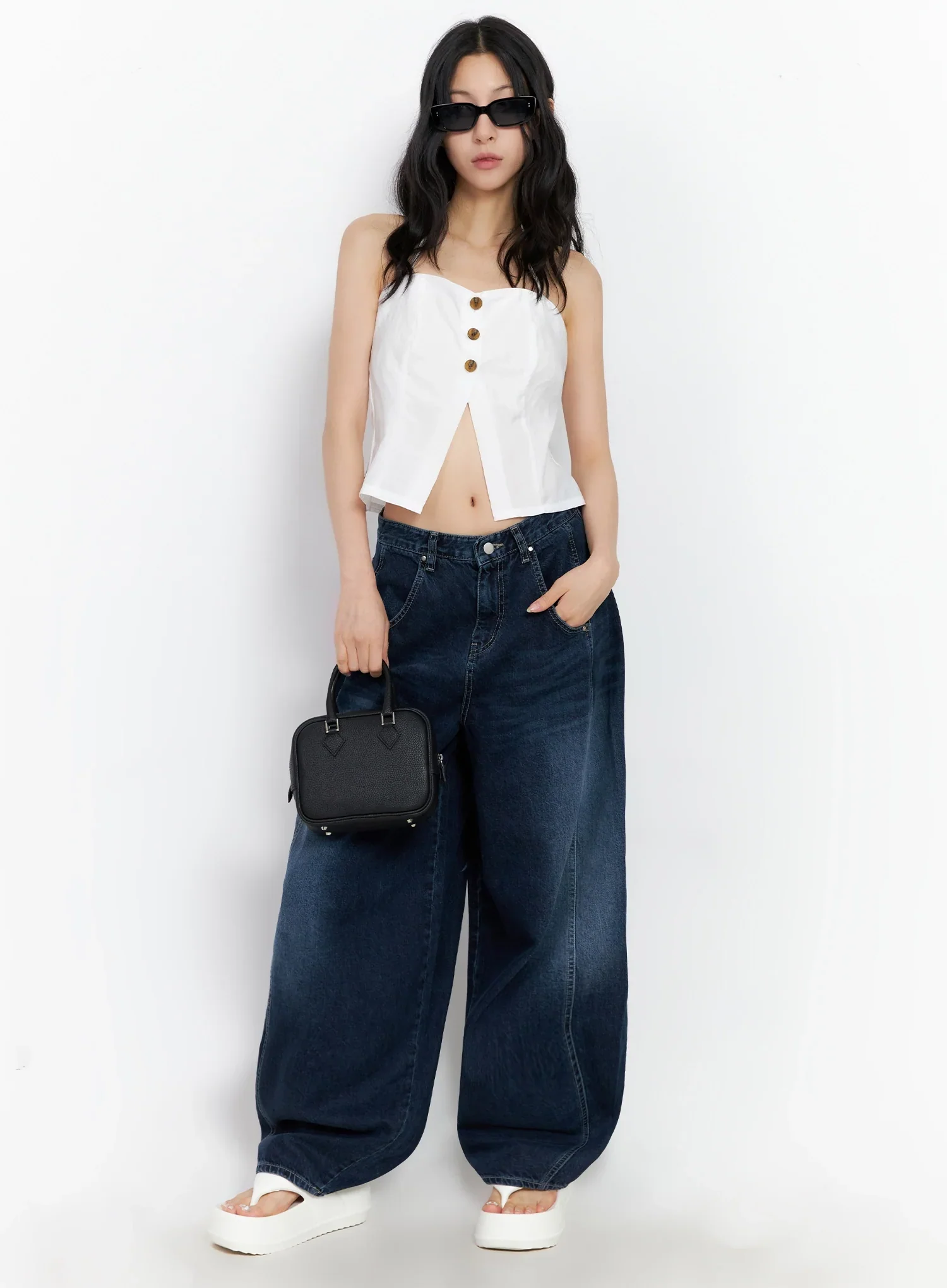 Sohee Angel Wing Print Wide-Leg Jeans IG508 - Image 6