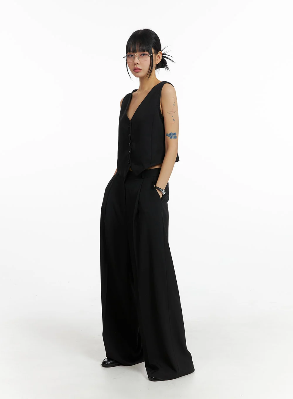 Solid Buttoned Vest IM414 - Image 7