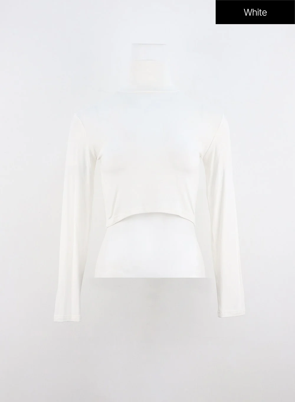 Solid Long Sleeve Turtleneck Crop IO320 - Image 10