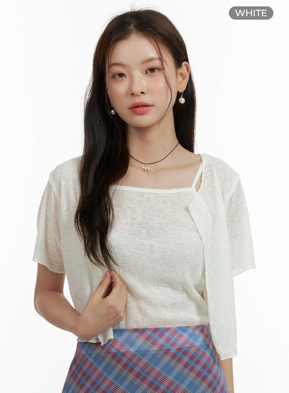 Solid Summer Top and Cardigan OU413 - Image 7
