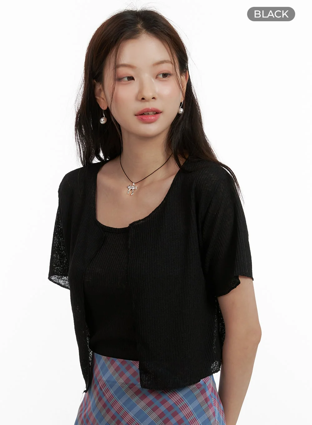 Solid Summer Top and Cardigan OU413 - Image 8