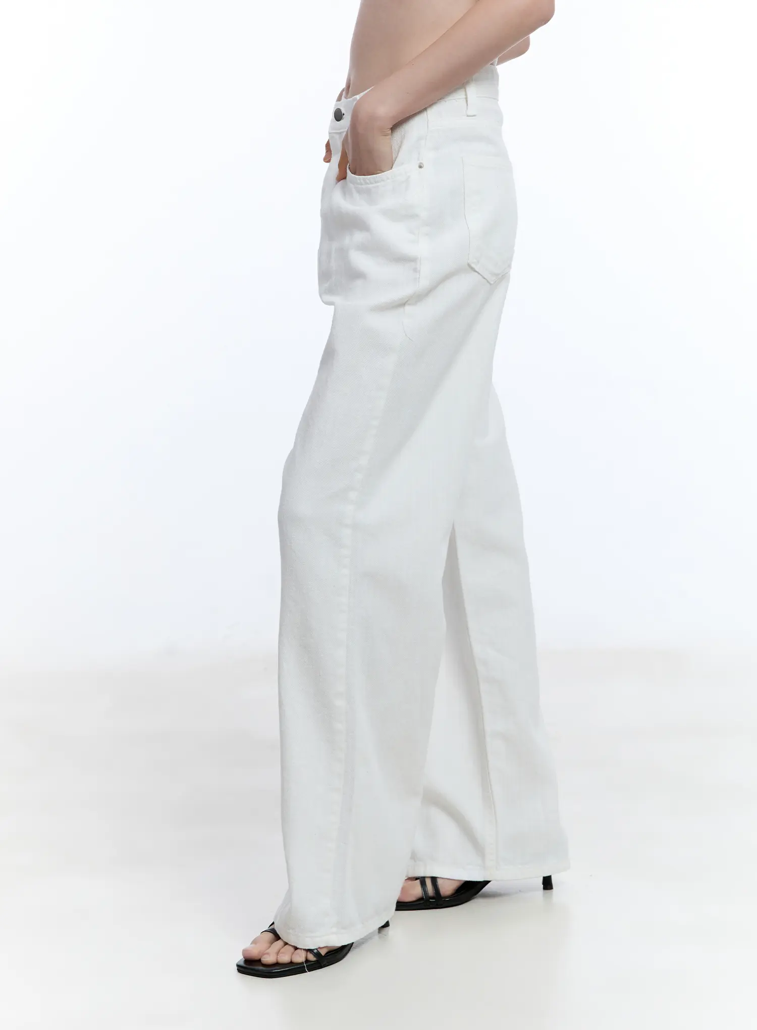 Solid Wide-Fit Pants CU513 - Image 5
