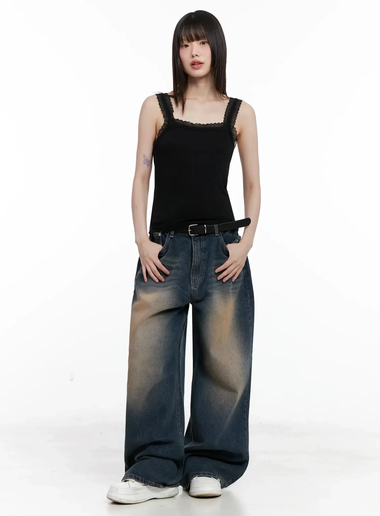 Solji Acid Washed Wide-Leg Jeans IL531 - Image 10