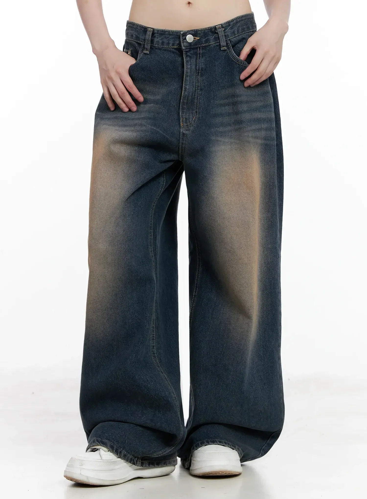 Solji Acid Washed Wide-Leg Jeans IL531 - Image 7