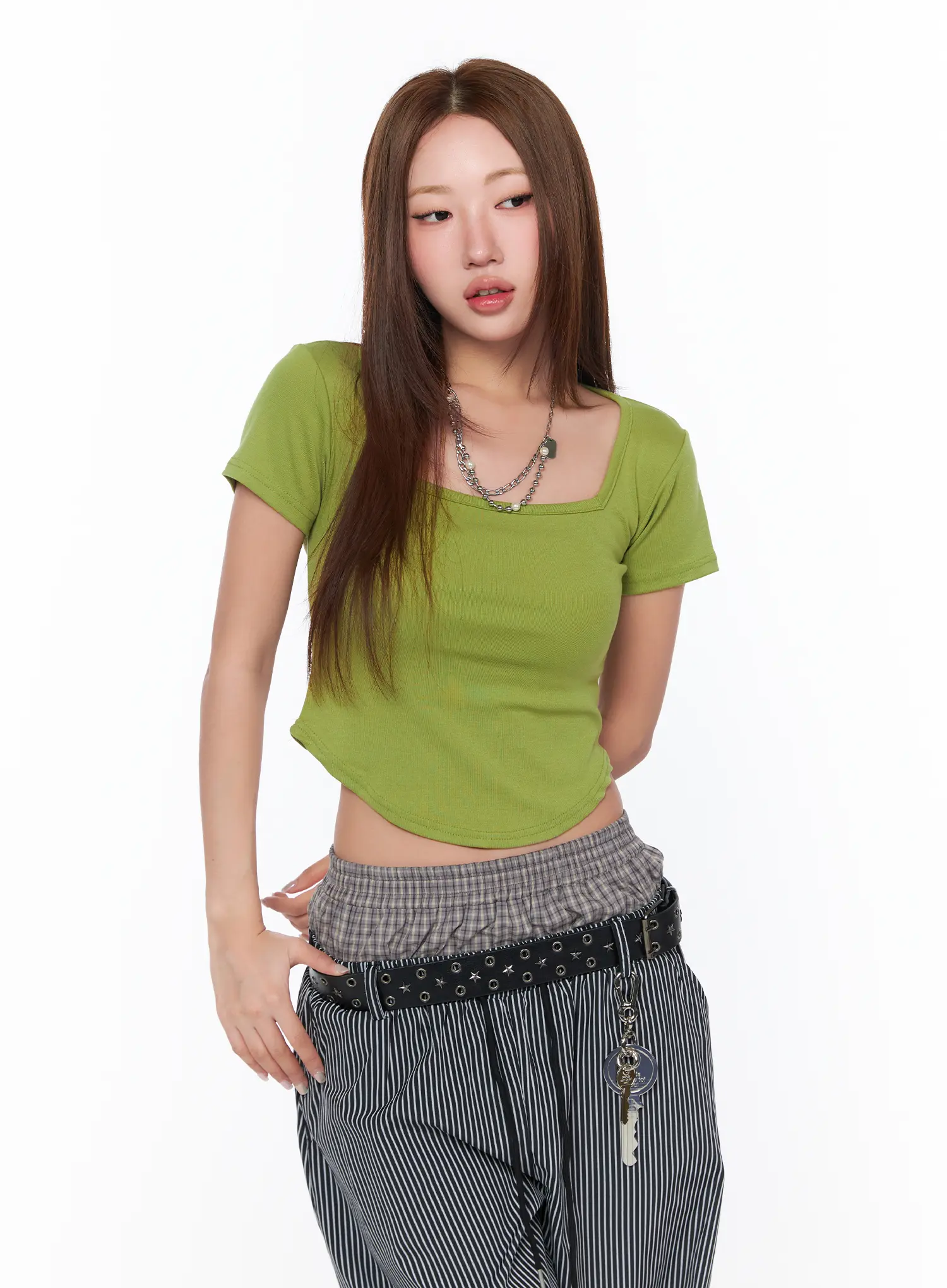 Square Neck Crop Top CA514 - Image 2
