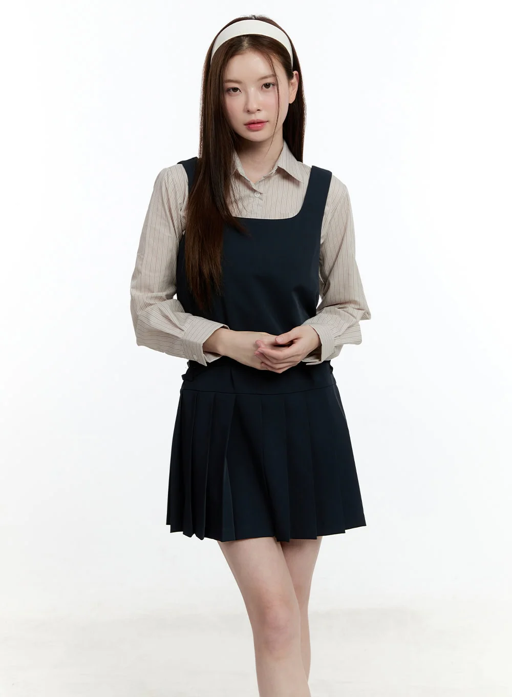 Square Neck Pleated Mini Dress CM521 - Image 2