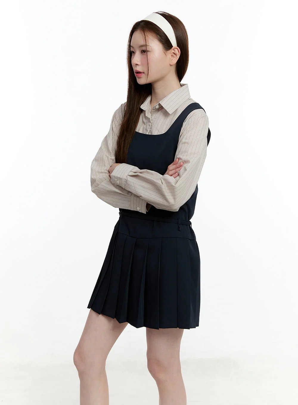 Square Neck Pleated Mini Dress CM521 - Image 3